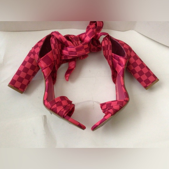 SALE OFR🆕GIANNI BINI ASTRAAHH CHECKERED WRAP  BLOCK HEEL (Sz 6& 6.5) - Picture 7 of 15